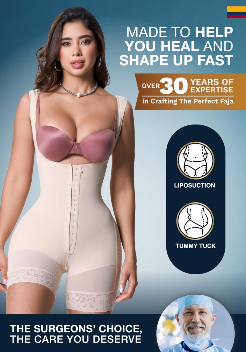 Sonryse Shapewear for women Fajas Colombianas Moldeadoras | Stage 2 Faja Tummy Control Shapewear after Tummy Tuck and Liposuction Beige Large - Image 5